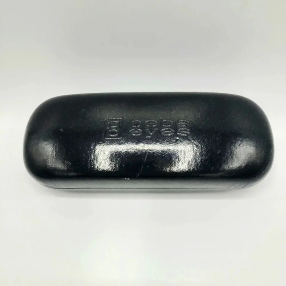 Bebe Y2K Eyeglasses Sunglasses Case Black Faux Leather Vinyl Hard Clamshell Case